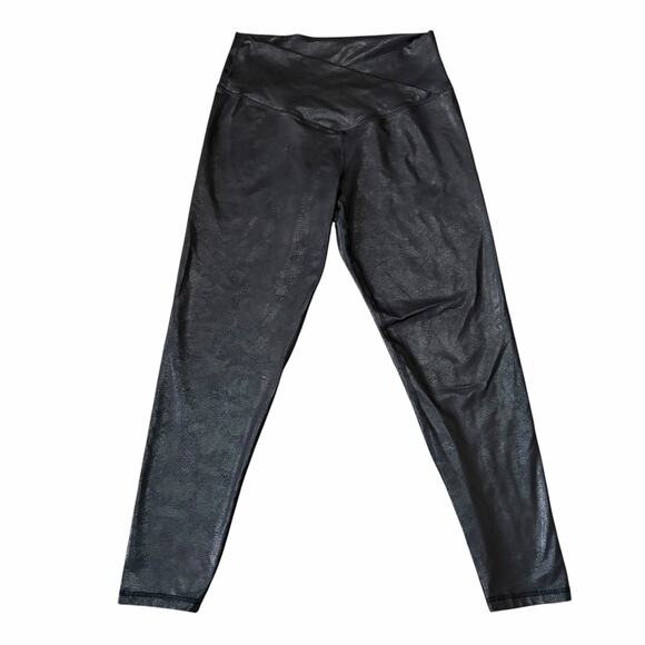 Offline by Aerie Real Me Crossover Leggings XL Metallic Black Athleisure Yoga - Picture 2 of 6